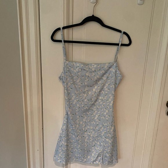 ZAFUL Flower Print Cowl Front Backless Slit Dress - Picture 2 of 8